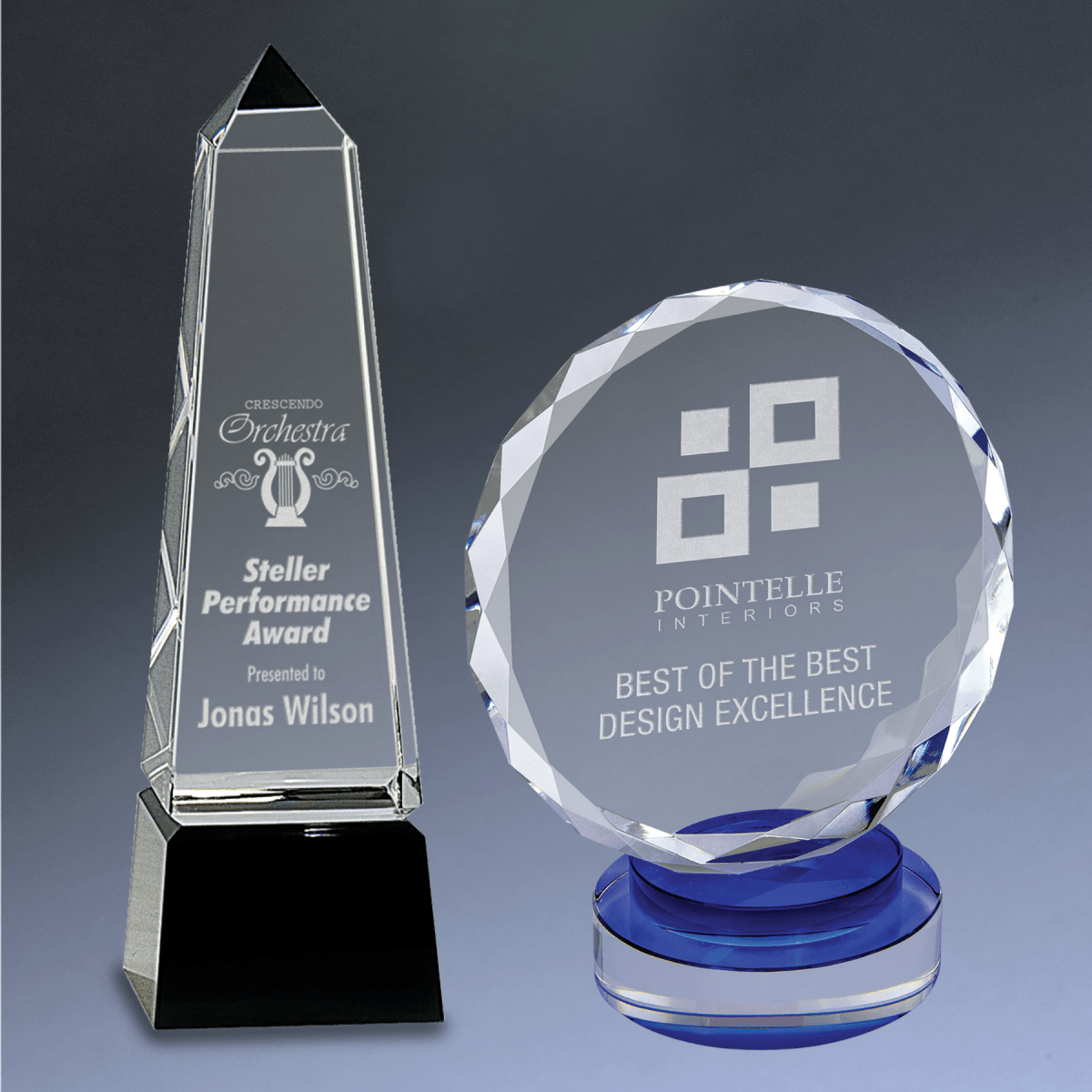 Laser Etched Crystal Awards - Premium Recognition that Shines - LightForce Laser Engraving, LLC