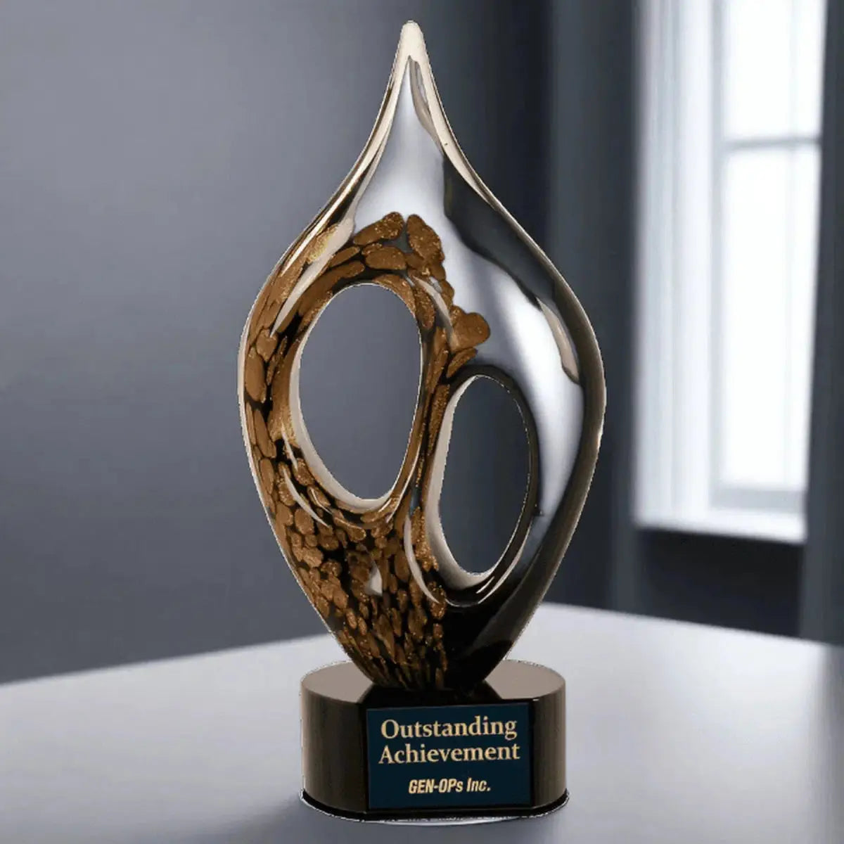 Hand-Blown Art Glass Award Sculptures | Personalized Engraving Apple Art Glass / Red / 3 1/4"(W) x 5 3/4"(H)