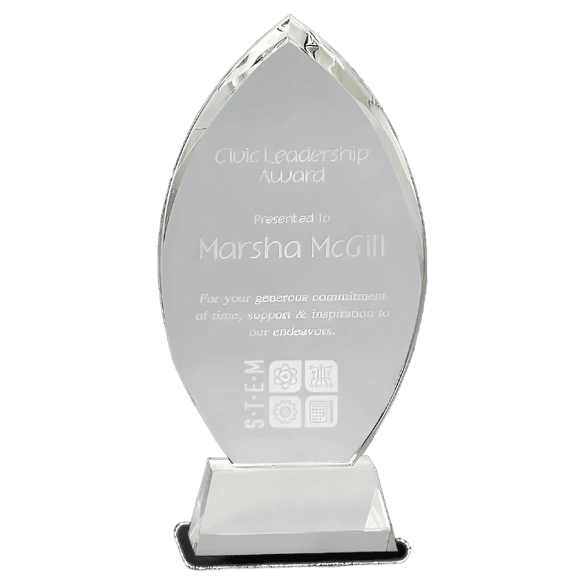 Crystal Oval Award with Clear Crystal Base - Engraved Corporate Awards Crystal / Clear / 5" (W) x 10 1/4" (H)