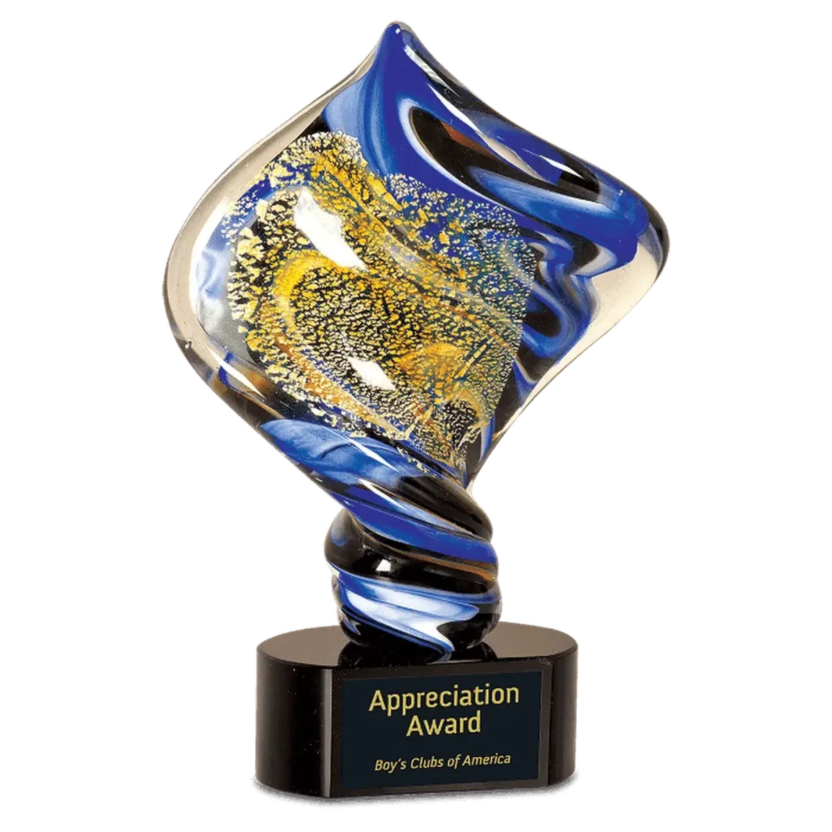 Personalized Art Glass Award Sculpture | Hand-Blown Glass Apple / Red / 3 1/4"(L) x 3 1/4"(W) x 5 3/4"(H)