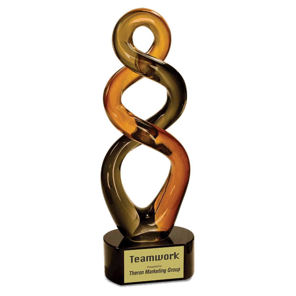 13 1/2" Brown Twist Art Glass Award Sculpture Art Glass / Brown / 4 1/2"(W) x 13 1/2"(H)