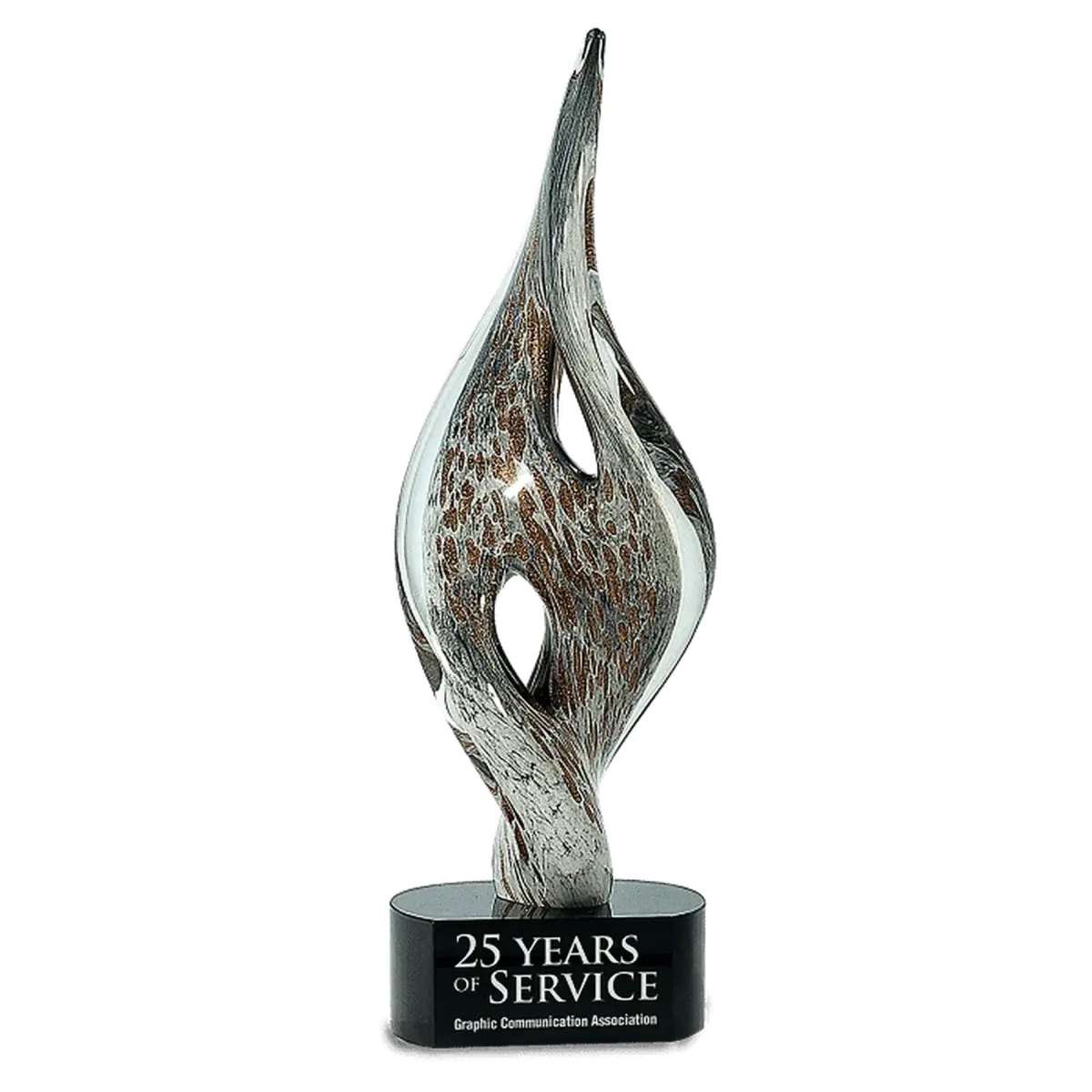 Personalized Art Glass Award Sculpture | Hand-Blown Glass Apple / Red / 3 1/4"(L) x 3 1/4"(W) x 5 3/4"(H)