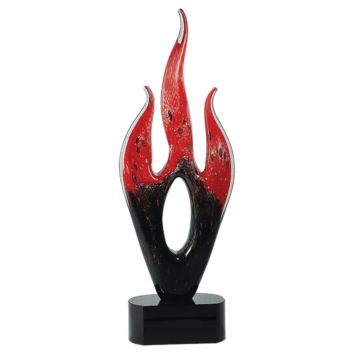 Personalized Art Glass Award Sculpture | Hand-Blown Glass Apple / Red / 3 1/4"(L) x 3 1/4"(W) x 5 3/4"(H)