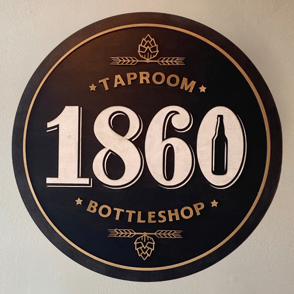 Custom Round Wood Wall Signs - Wall Decor For Monograms & Logos Double Border Barrel Style / Black with White and Gold Trim / 24"