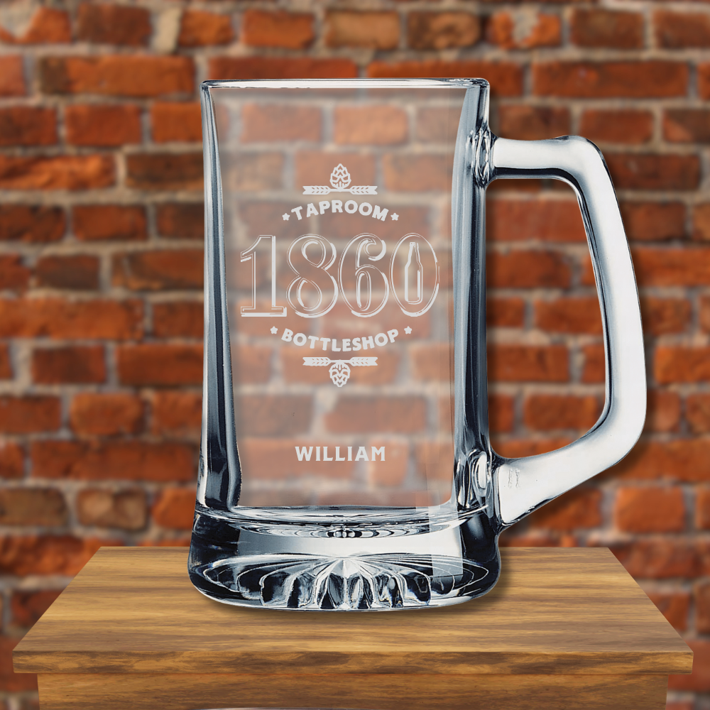 1860 Wide Handle 14 oz. Beer Mug (Personalization Options Available) Classic Logo