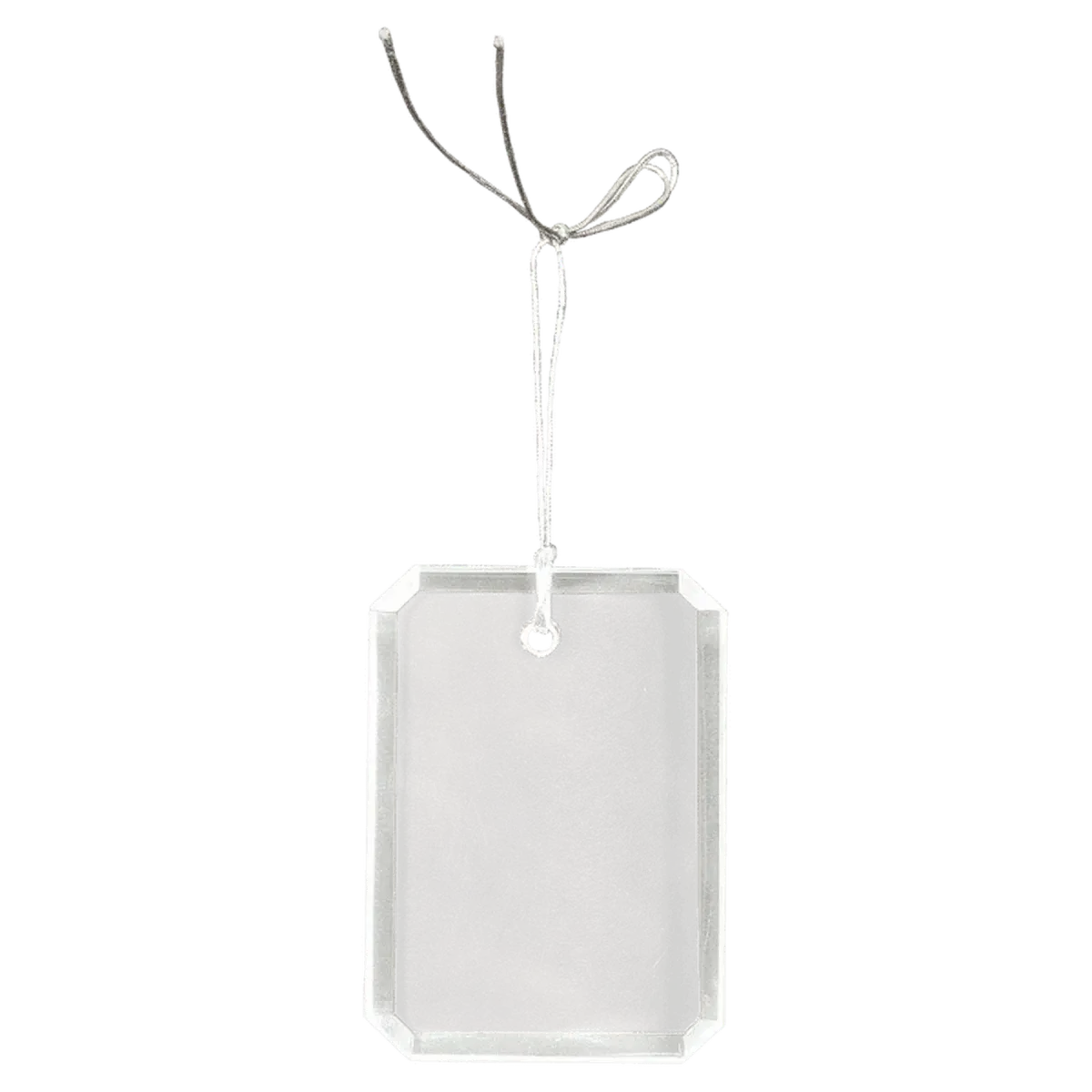 Laser Etched Crystal Ornaments with Ribbon and Gift Box Teardrop / Silver / 3"