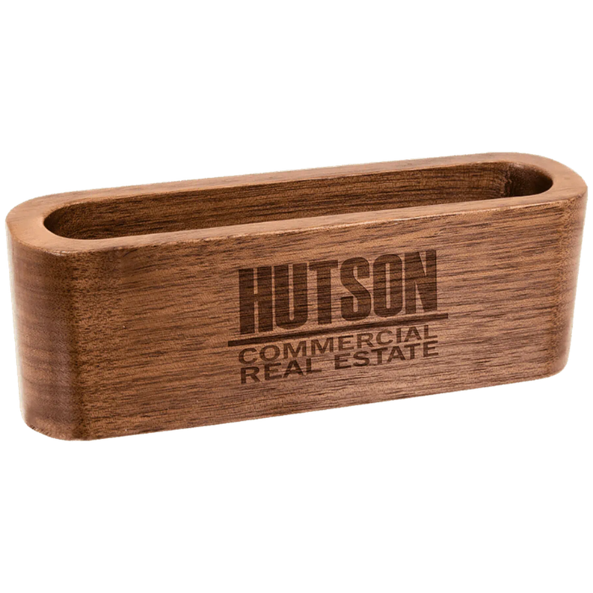 Engraved Wood Business Card Holder - Personalized Card Holders Walnut / 4 1/2" (L) x 1 1/2" (H) x 1 1/8" (W)