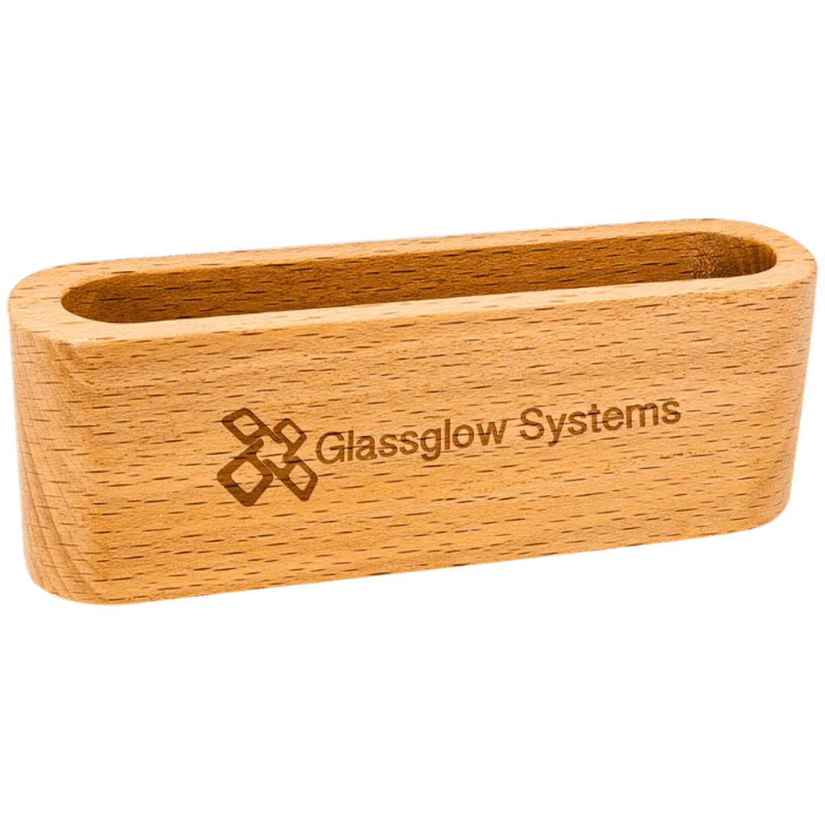 Engraved Wood Business Card Holder - Personalized Card Holders Beechwood / 4 1/2" (L) x 1 1/2" (H) x 1 1/8" (W)