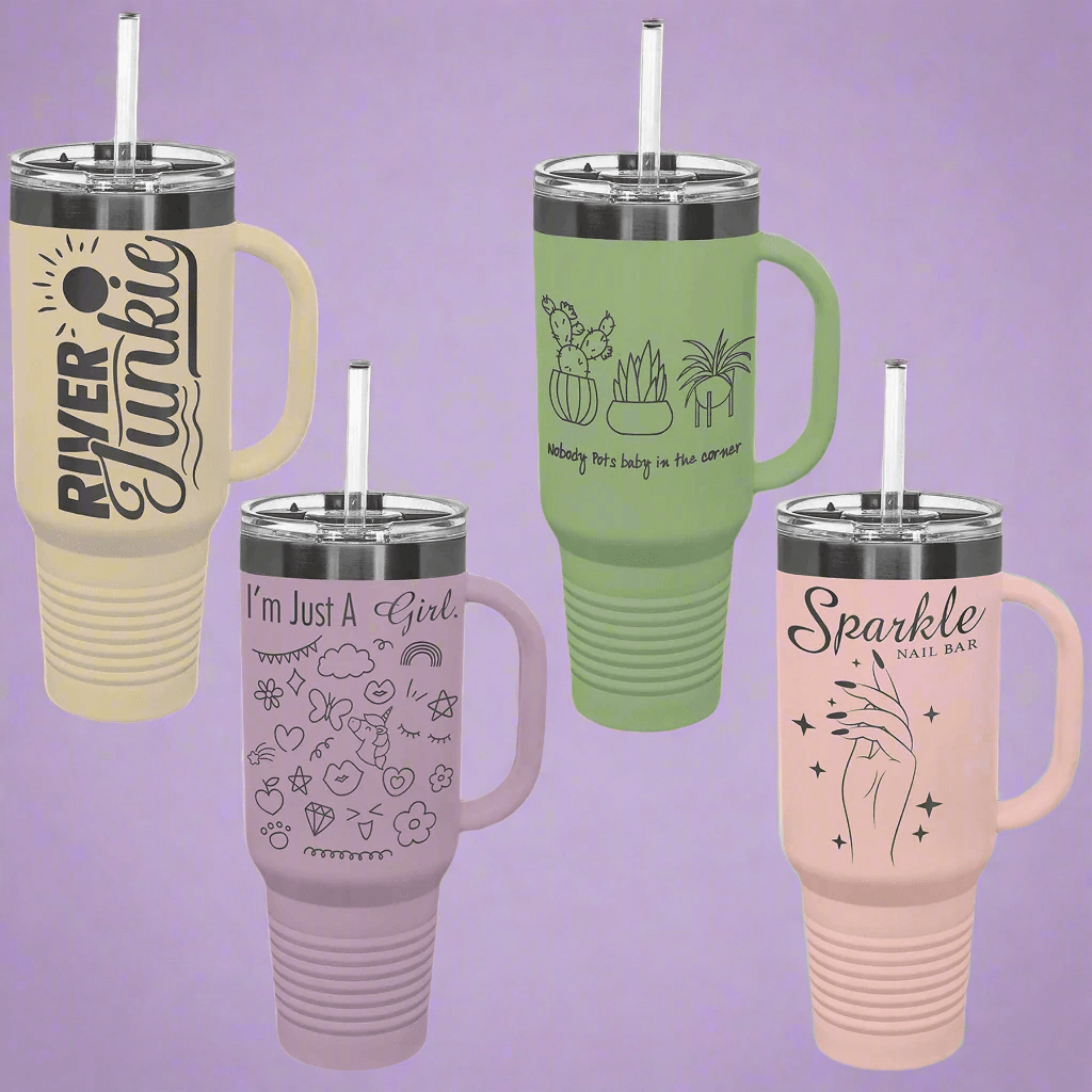 Ion Plated Insulated Tumblers and Water Bottles with Custom Engraving Water Bottle / White/Prism Engraving / 32 oz.