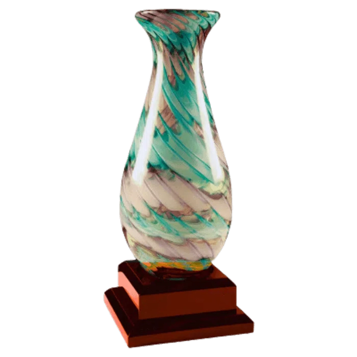 Engraved Royal Piano Finish Pedestal Base for Vases, Awards & Trophies Rosewood Piano Finish / 7" x 7" (Round Inset is 4 1/2" diameter and 1/8" deep)