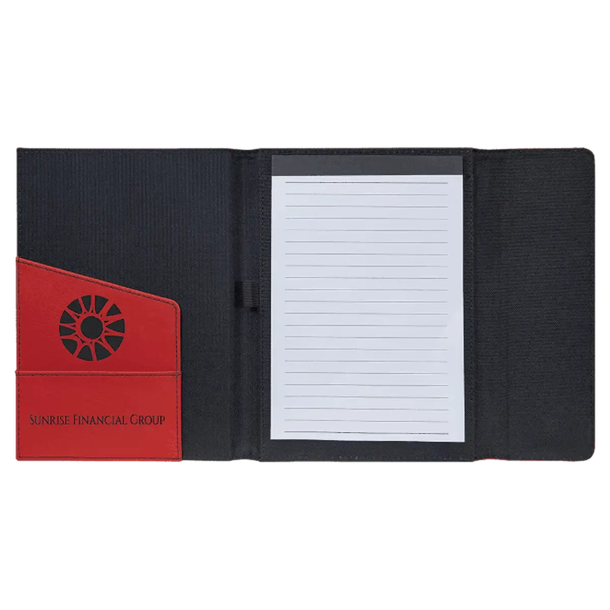 Personalized Canvas Portfolios - With Notepad and Magnetic Closure 7" x 9" / Gray Canvas / Rawhide