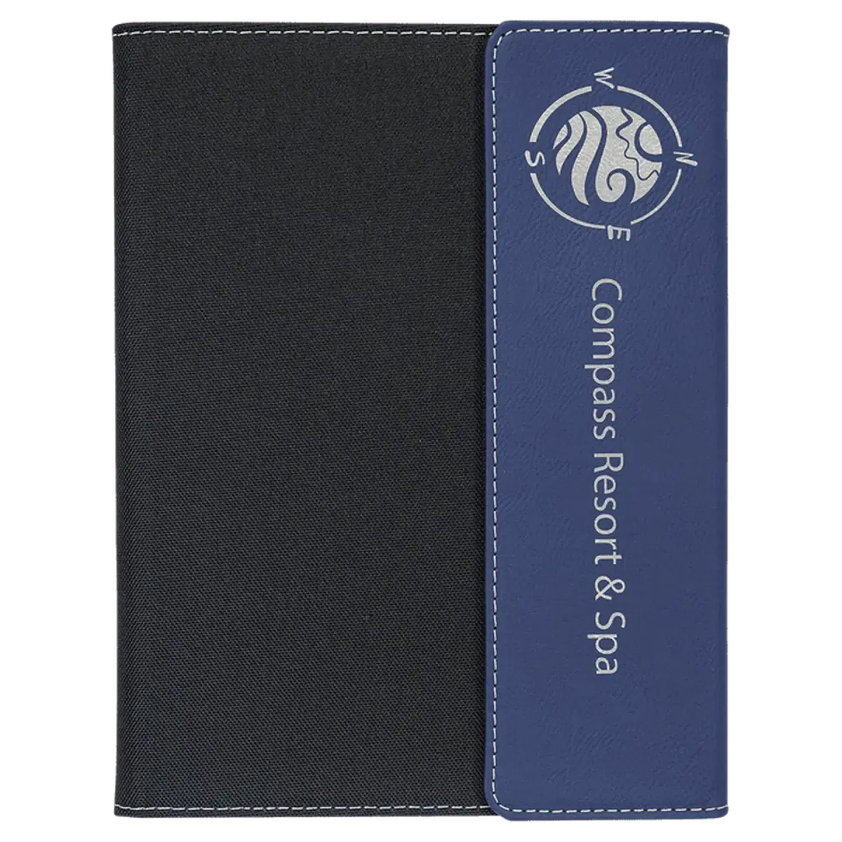 Personalized Canvas Portfolios - With Notepad and Magnetic Closure 7" x 9" / Gray Canvas / Rawhide