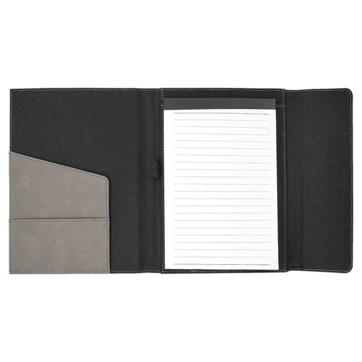 7" x 9" Personalized Leatherette Black Canvas Portfolio Red