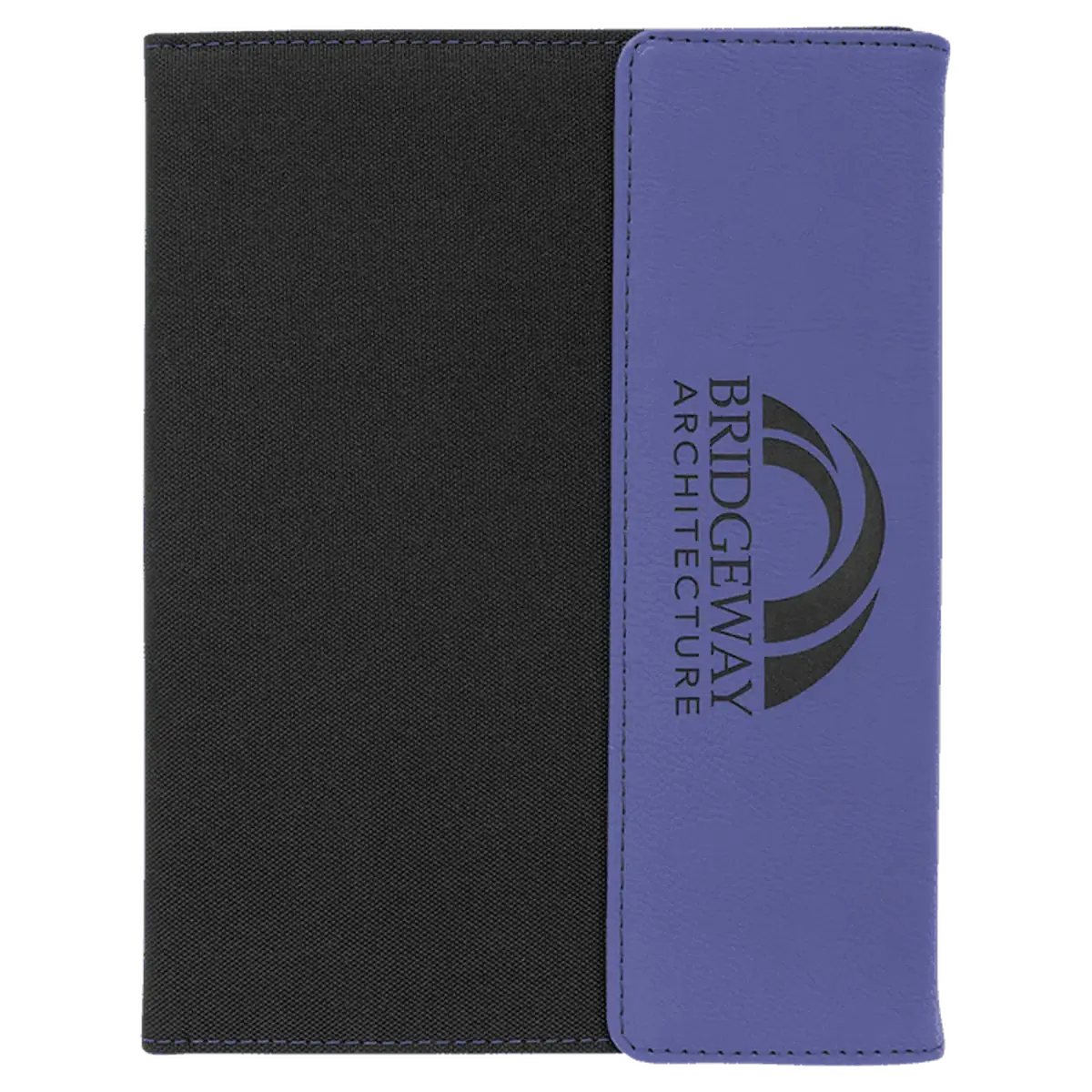 Personalized Canvas Portfolios - With Notepad and Magnetic Closure 7" x 9" / Gray Canvas / Rawhide