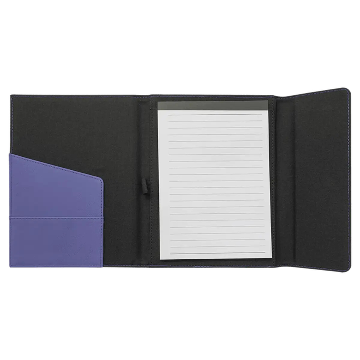 7" x 9" Personalized Leatherette Black Canvas Portfolio Red