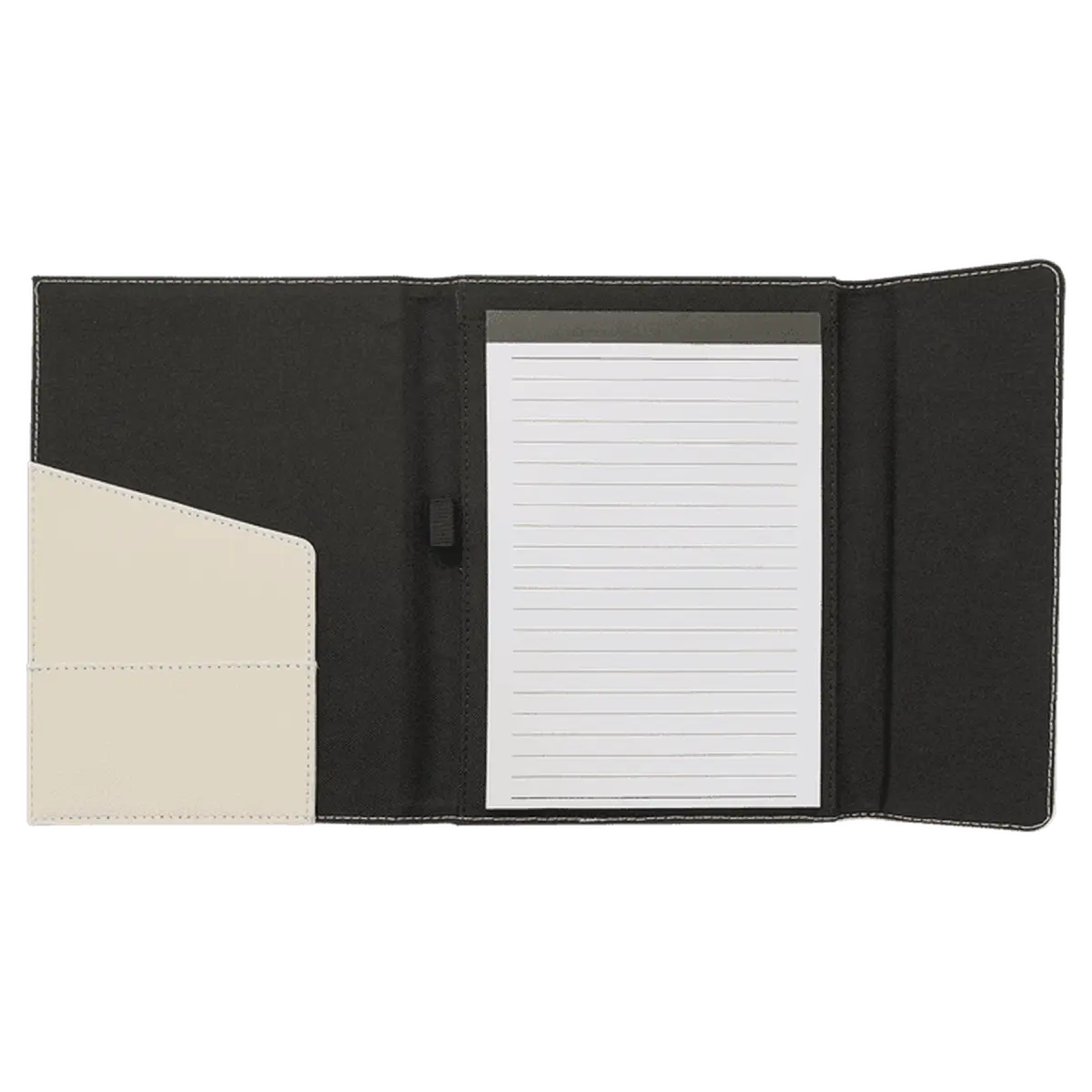 7" x 9" Personalized Leatherette Black Canvas Portfolio Red