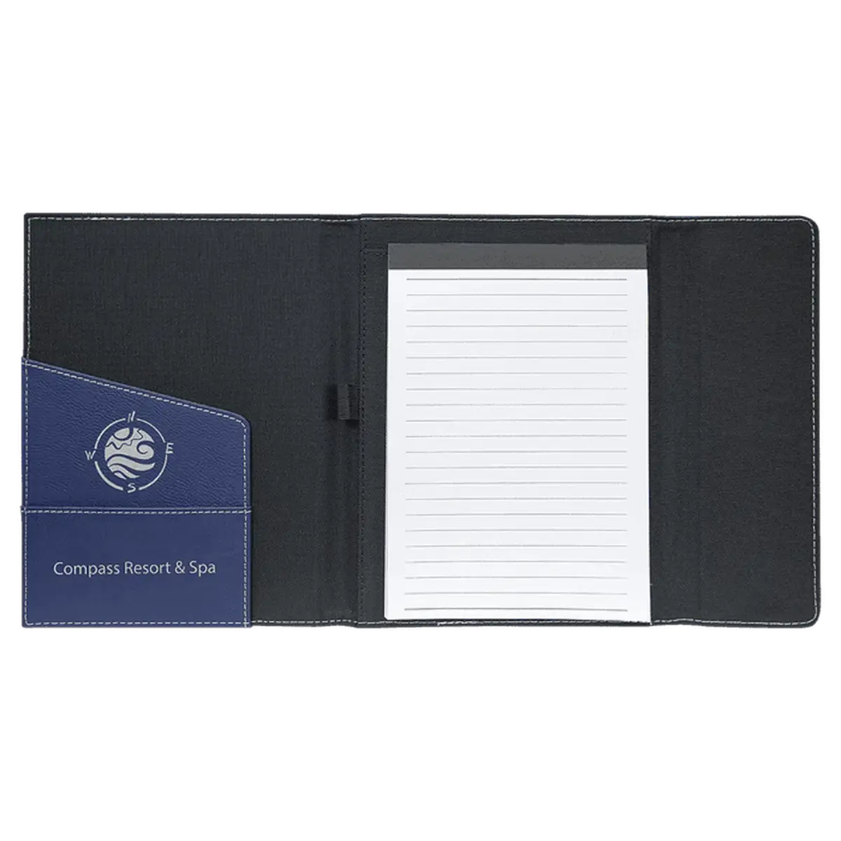 Personalized Canvas Portfolios - With Notepad and Magnetic Closure 7" x 9" / Gray Canvas / Rawhide