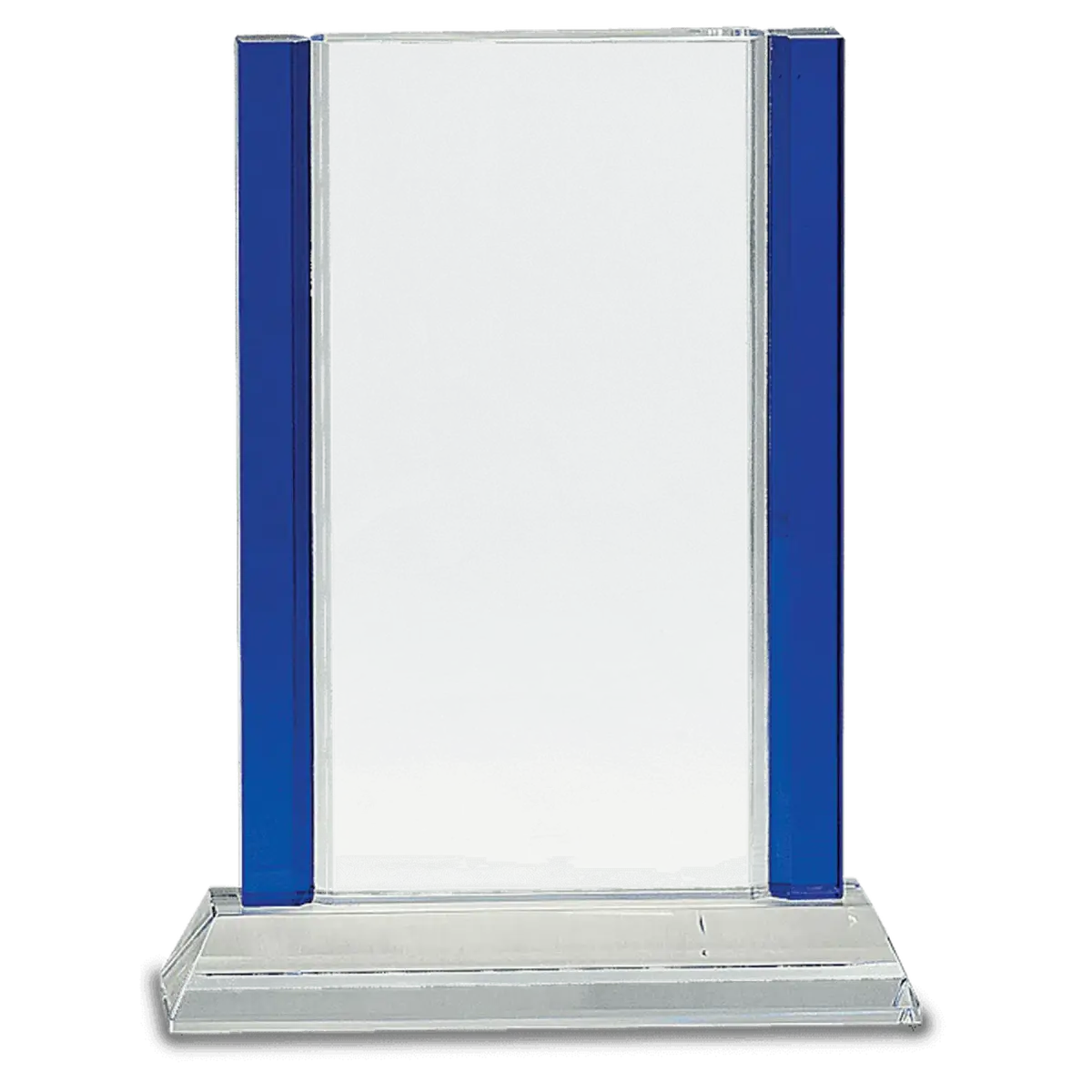 Blue Edge Crystal Awards – Personalized Corporate Recognition 2-Edge Rectangle / Clear / 6 1/2"(L) x 8 1/2"(H)