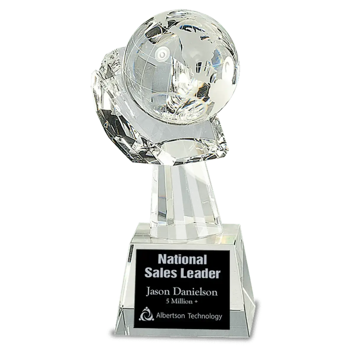 8" Optic Crystal Globe in Hand Default Title