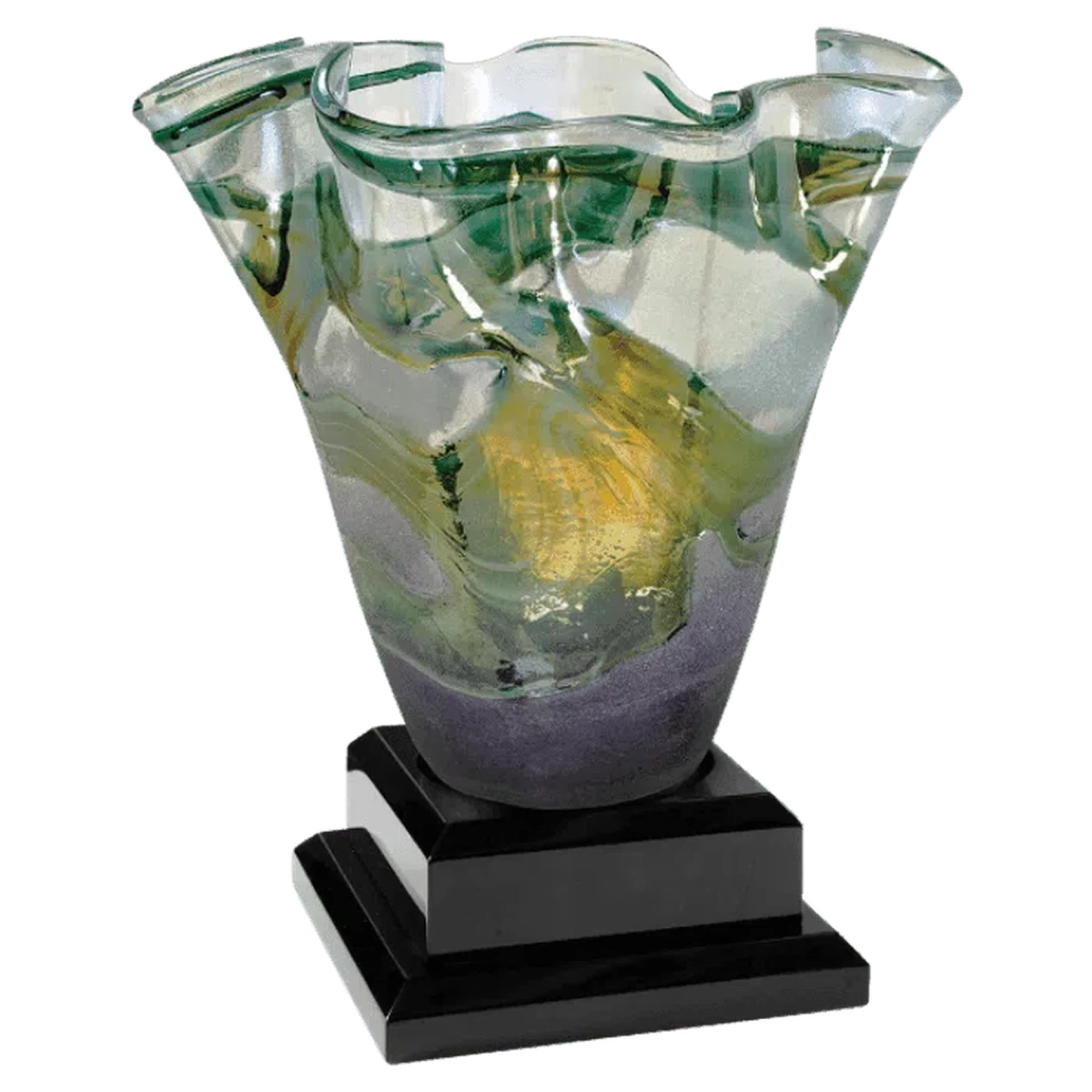 Engraved Royal Piano Finish Pedestal Base for Vases, Awards & Trophies Rosewood Piano Finish / 7" x 7" (Round Inset is 4 1/2" diameter and 1/8" deep)