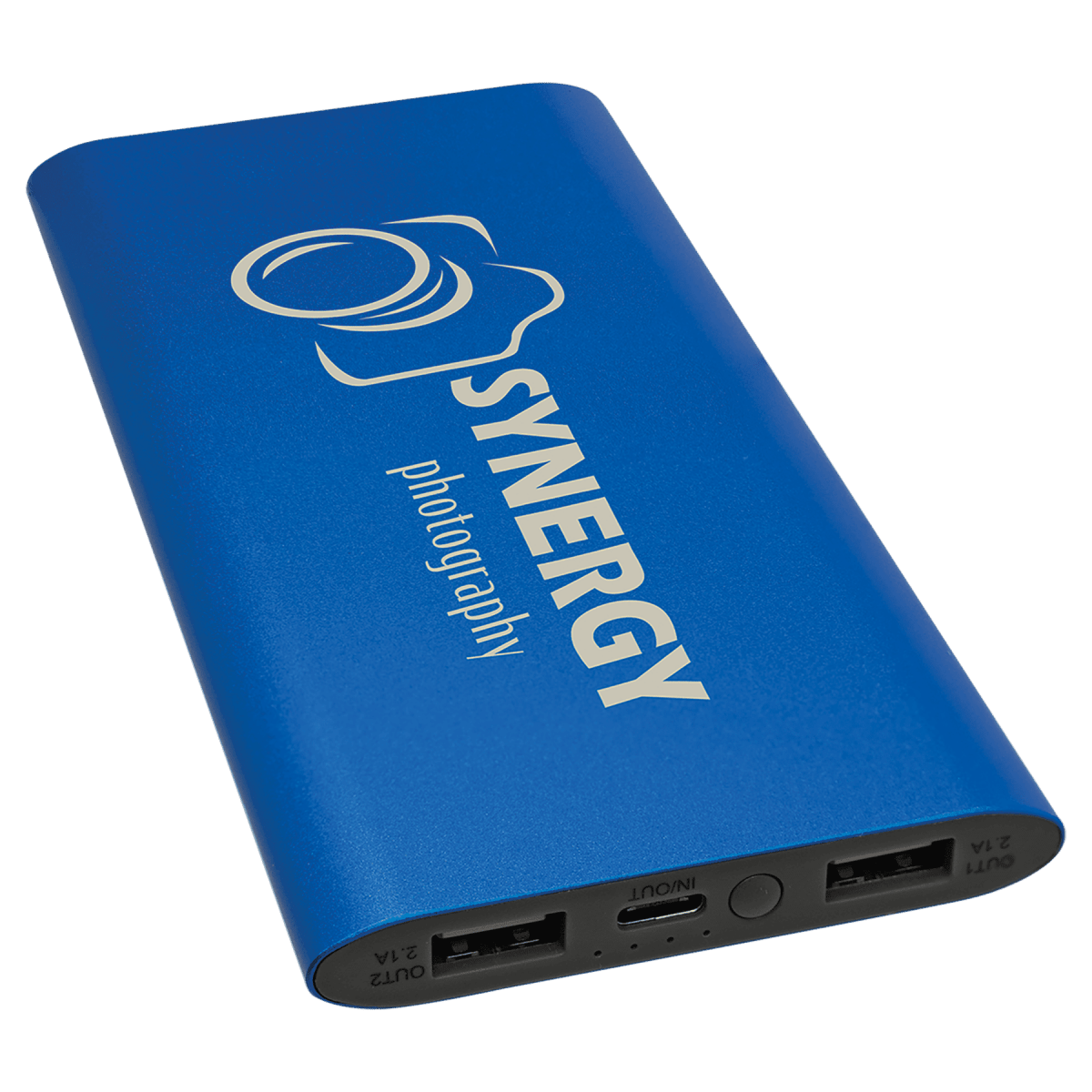 Personalized Power Bank & Wireless Charger w/USB-C Cord (8000mAh) Black