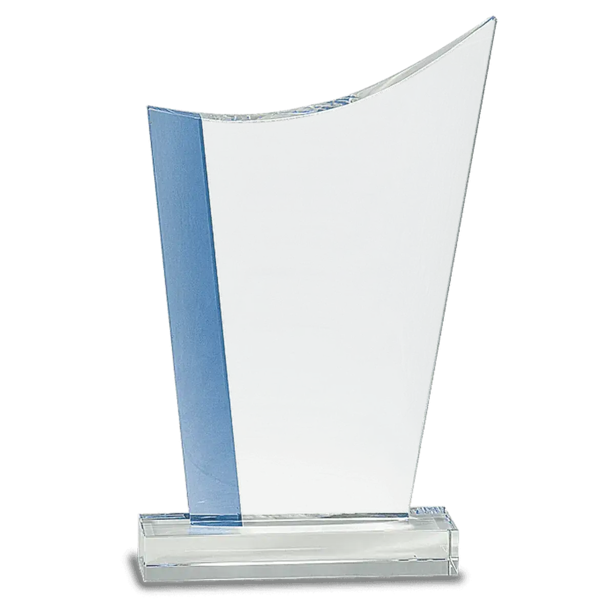 Blue Edge Crystal Awards – Personalized Corporate Recognition Rectangle / Blue / 6 1/2" x 7"