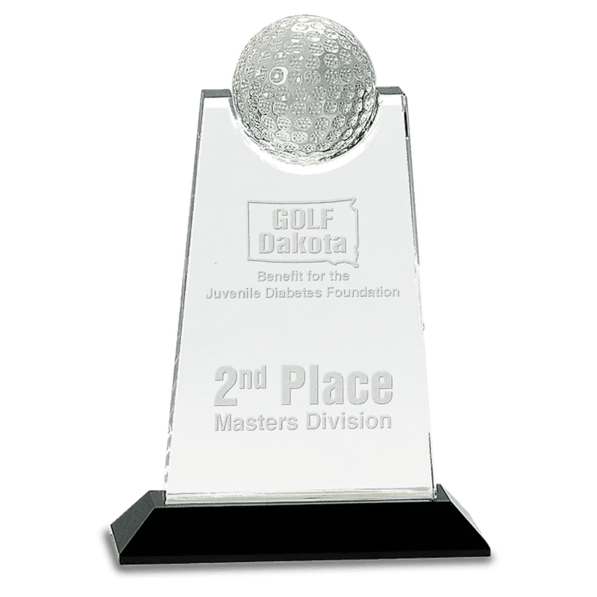 Crystal Golf Awards – Premium Recognition Trophies Crystal Panel / 6"(L) x 9"(H) / Black
