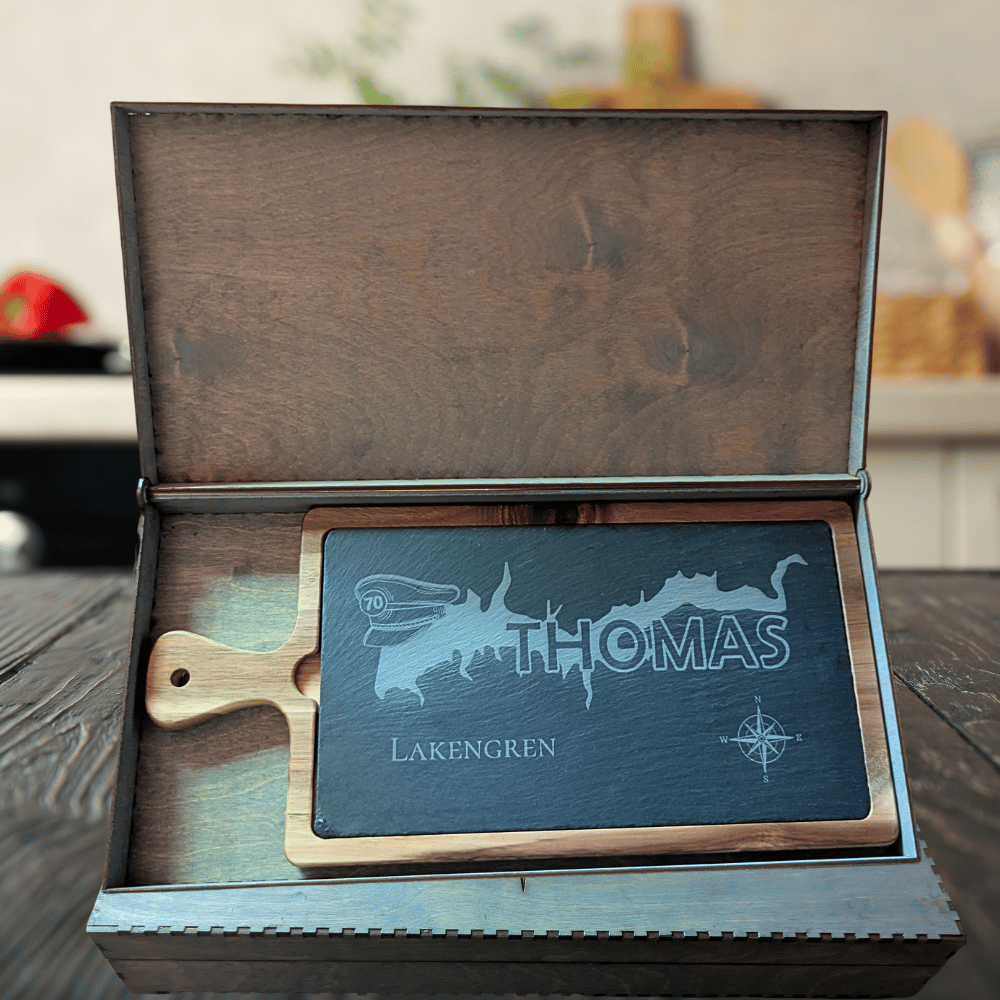 Acacia and Slate with Custom Gift Box