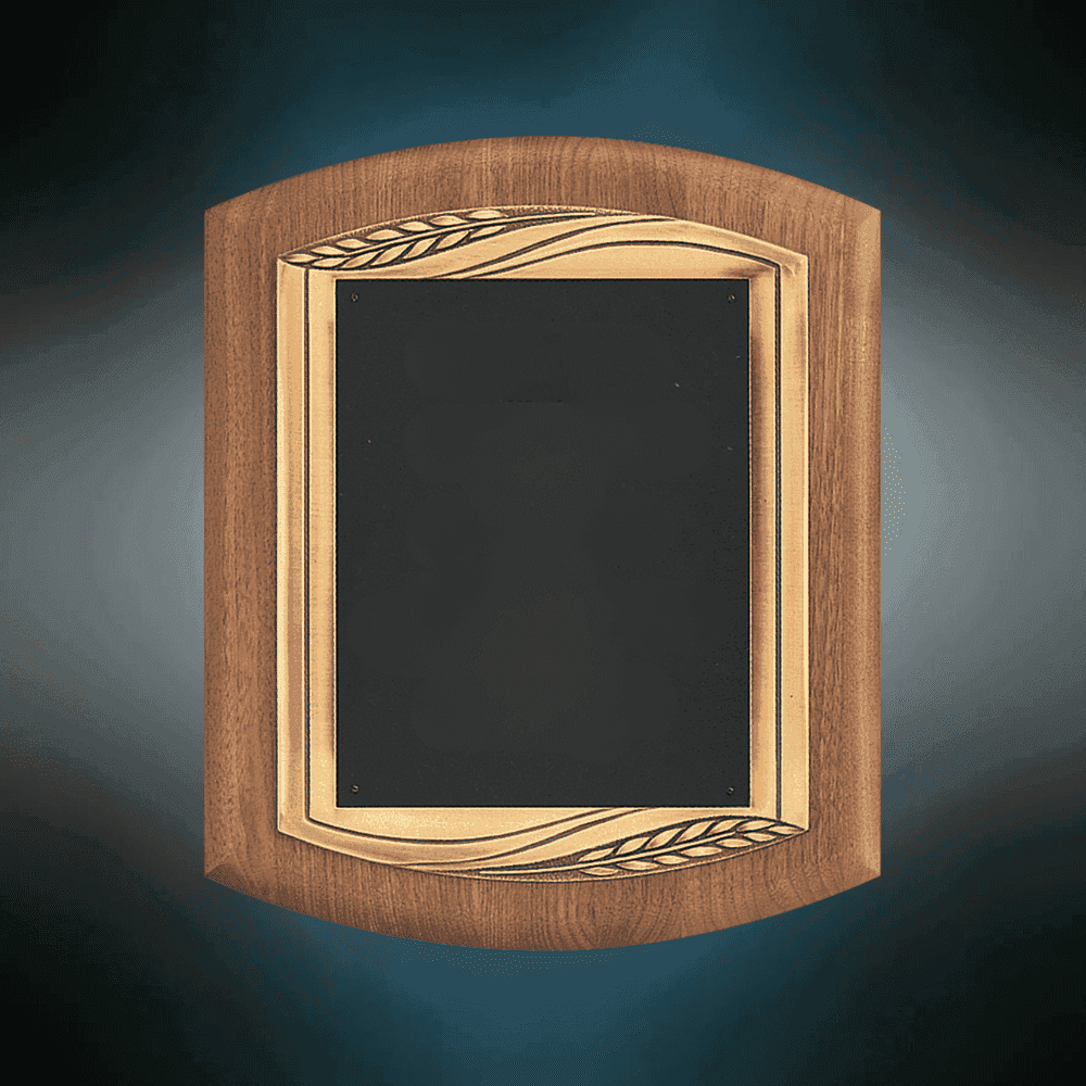 Patriotic American Walnut Plaques with Bronze Cast Accents Detailed Black and Gold Metal Eagle Medallion / 8 x 10 1/2 / 3" Engraving Plate Included