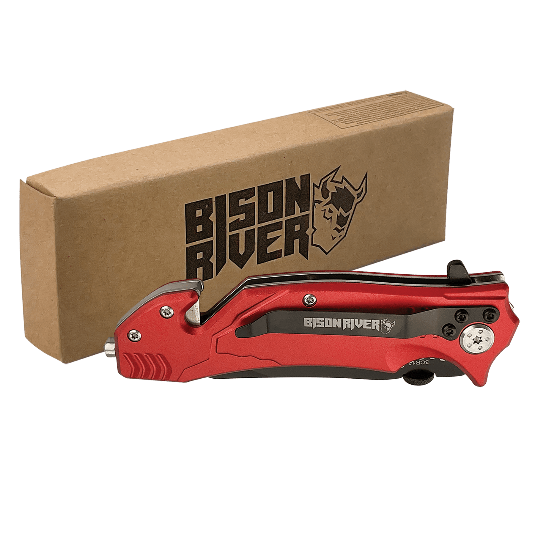 Bison River Folding Knife - Red