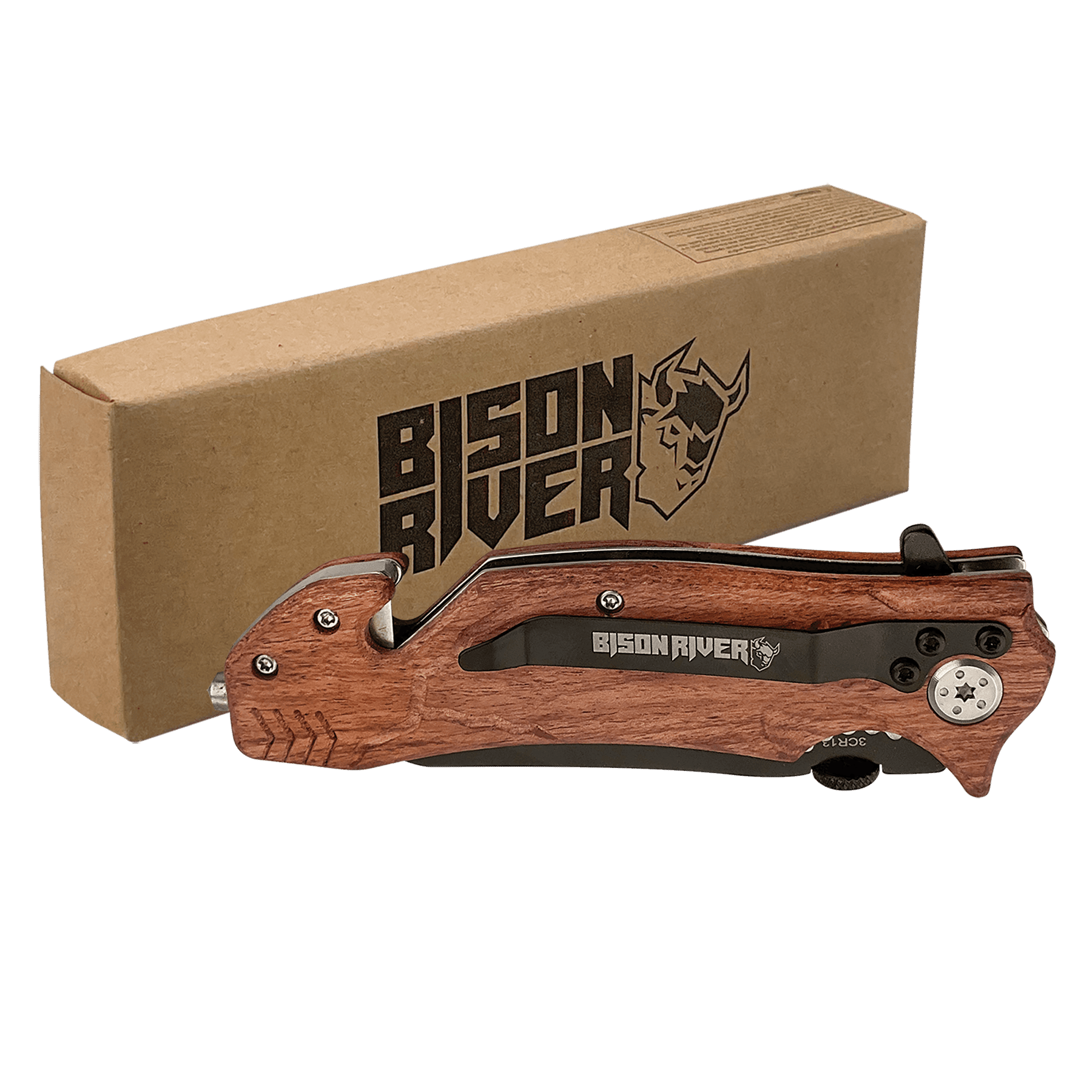 Bison River Folding Knife - Wood