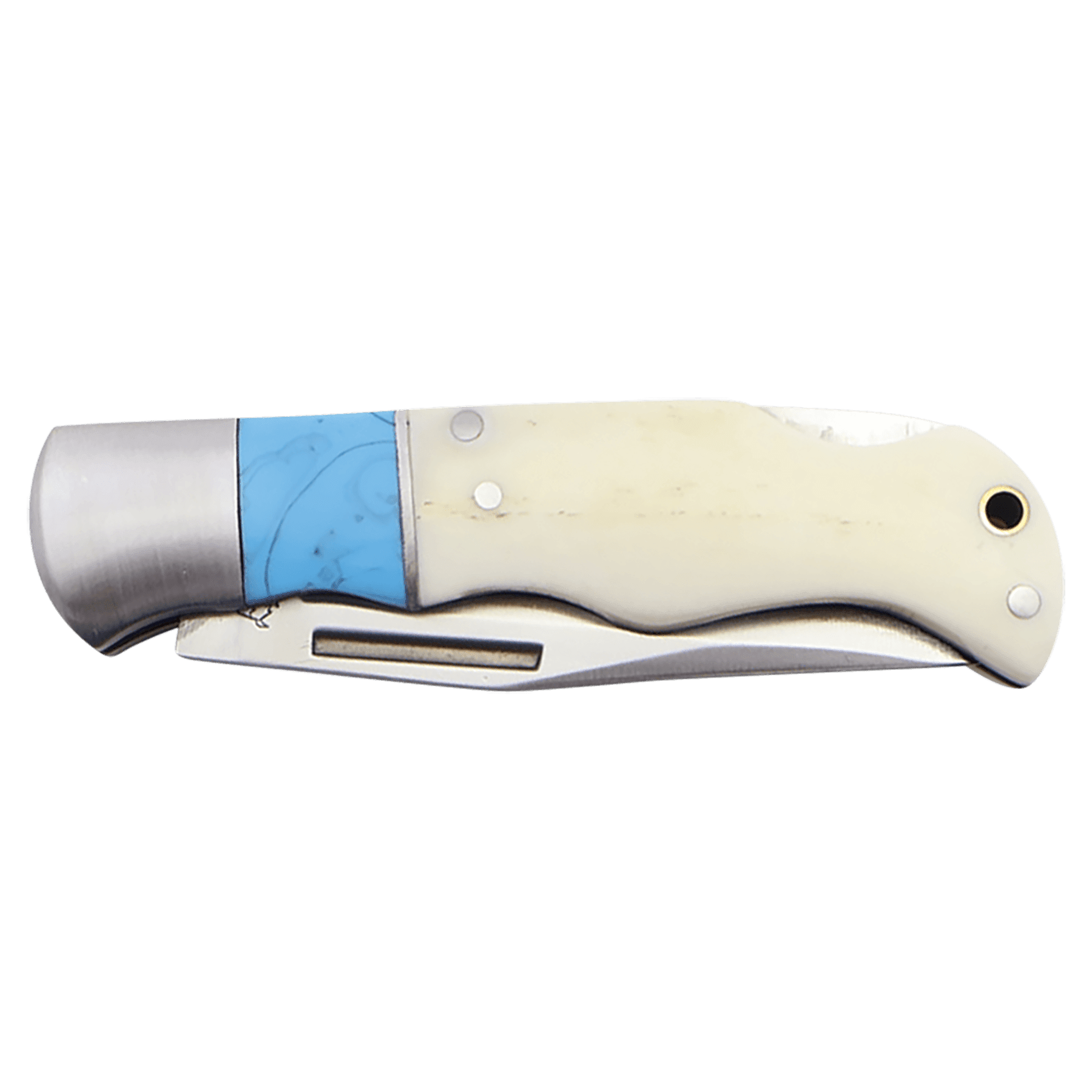 Engraved Bison River Folding Knife - Stainless Steel Blade