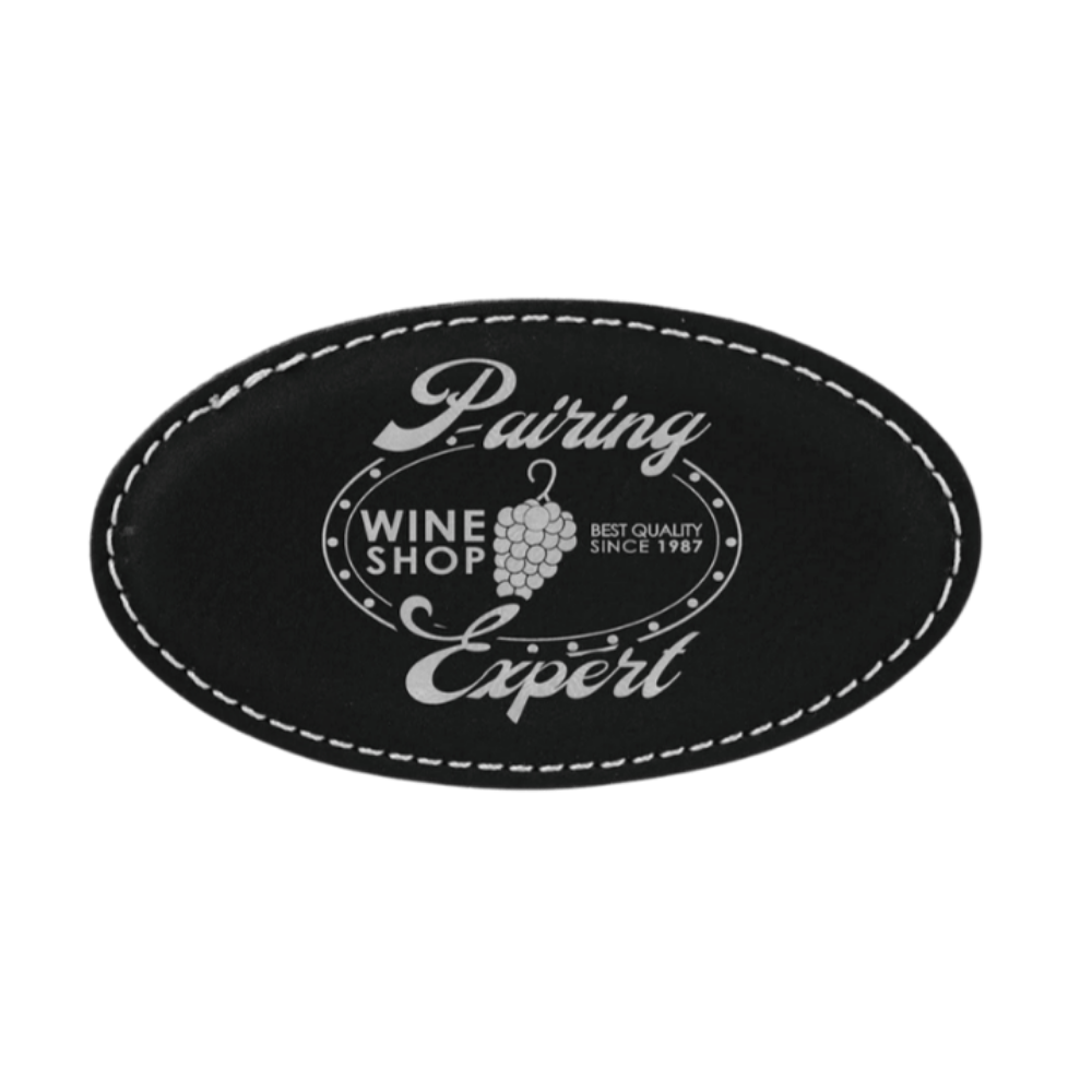 BlackSilver_Leatherette_Magnetic_Name_Badge_Oval