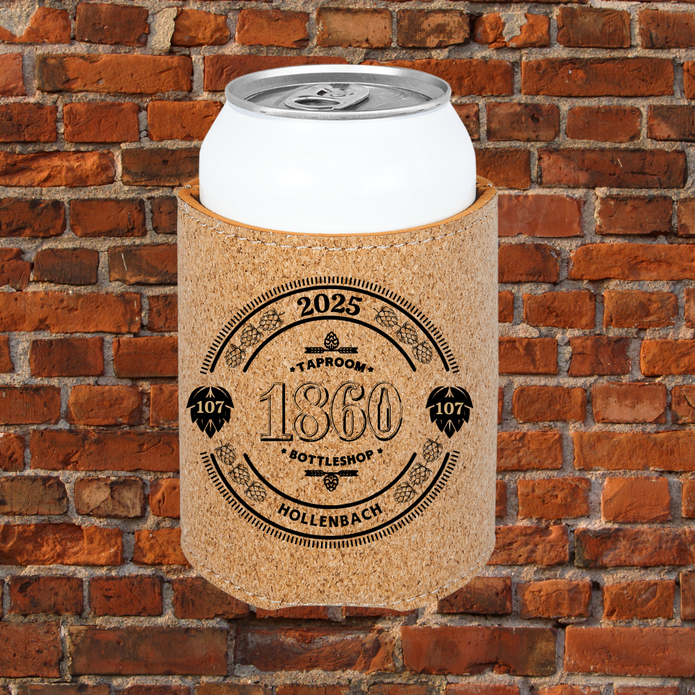 1860 Leatherette and Cork Beverage Holders (Personalization Options Available) Regular / Natural Cork / Exclusive 2025 Classic Logo for Mug Club Members