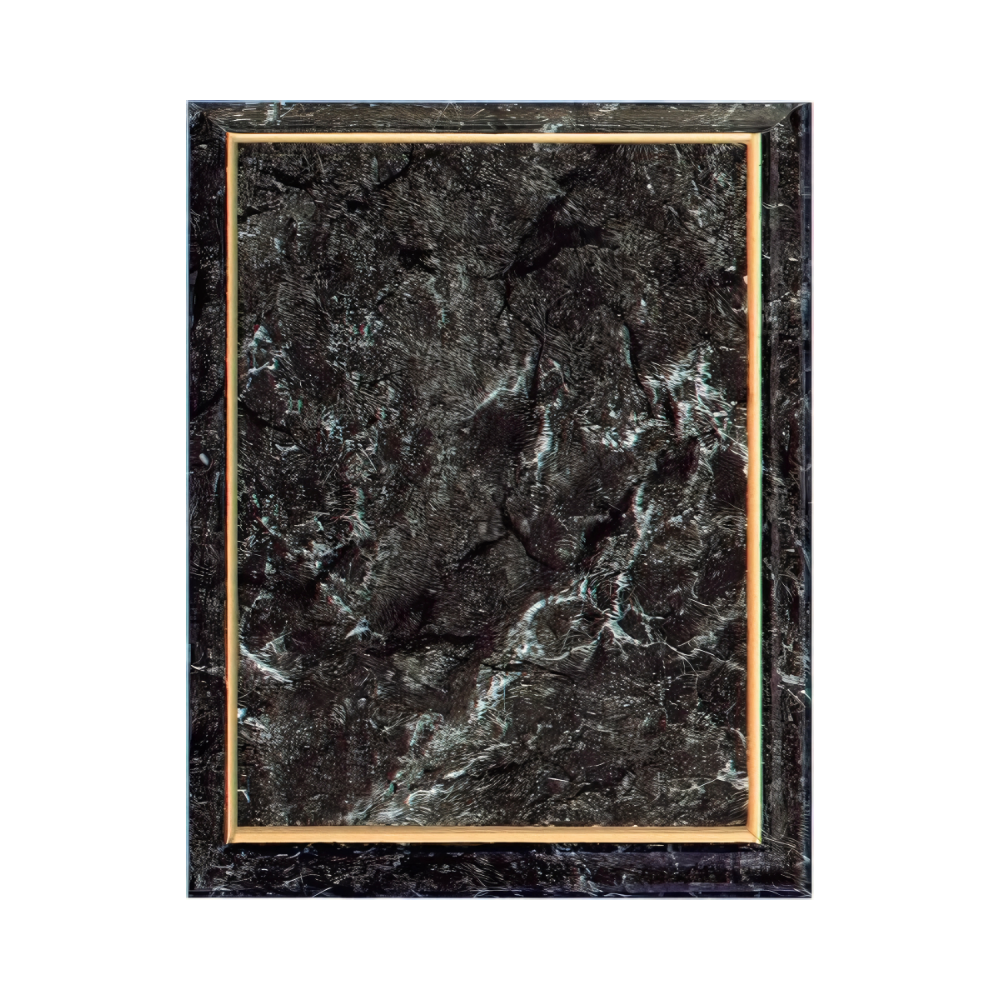 Marble Finish Plaque Boards | Add Plate or Frame for a Custom Award Black Marble / Gold Cove Edge / 7" x 9"
