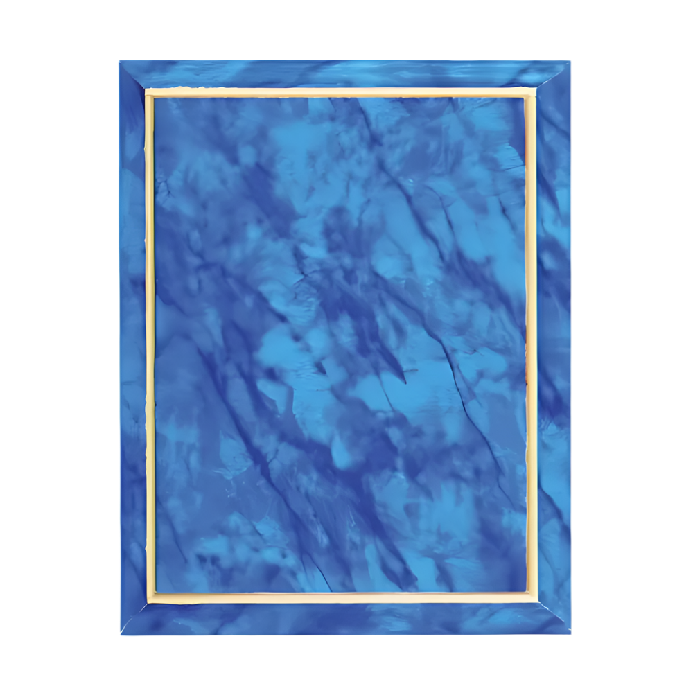 Marble Finish Plaque Boards | Add Plate or Frame for a Custom Award Bright Blue Marble / Gold Cove Edge / 7" x 9"