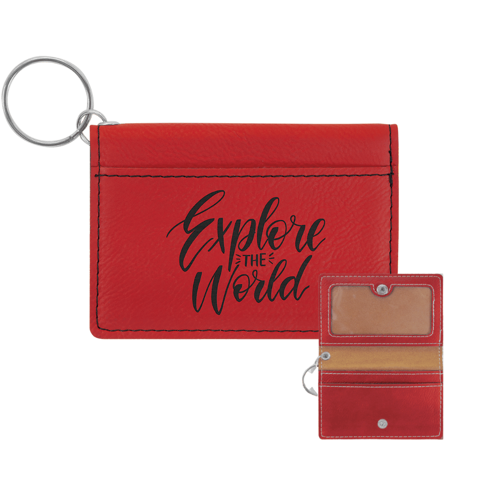 Card and ID Holder Keychain in Leathrette Colors