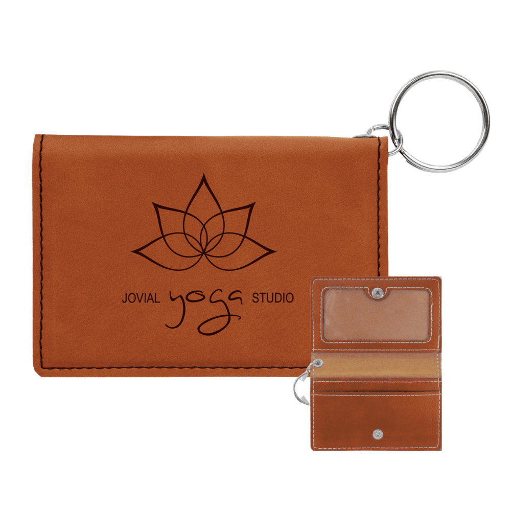 Card and ID Holder Keychain in Leathrette Colors