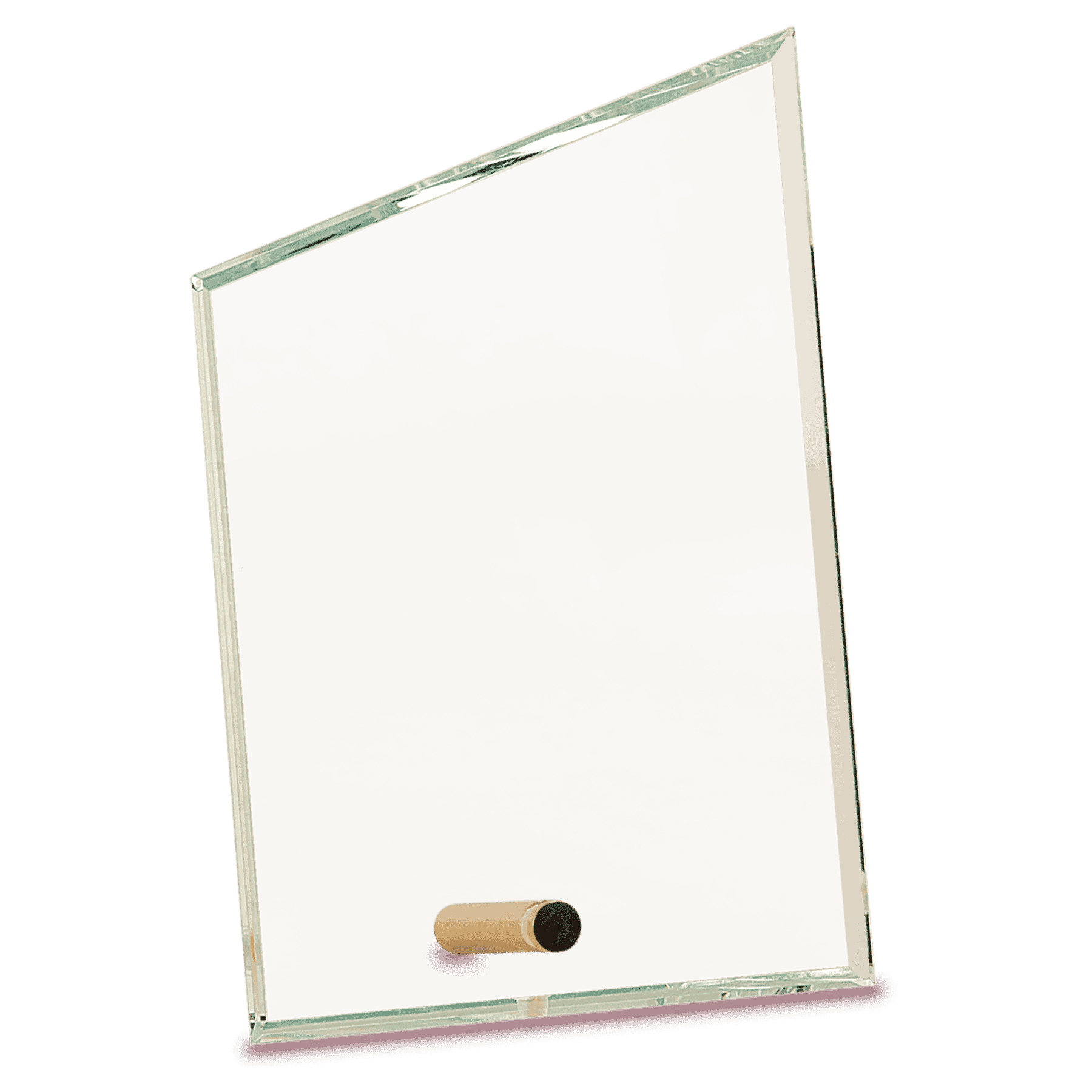 Crystal Edge Glass Award Plaque - Custom Engraved with Brass Pin Rectangle / 4" x 6" / Glass