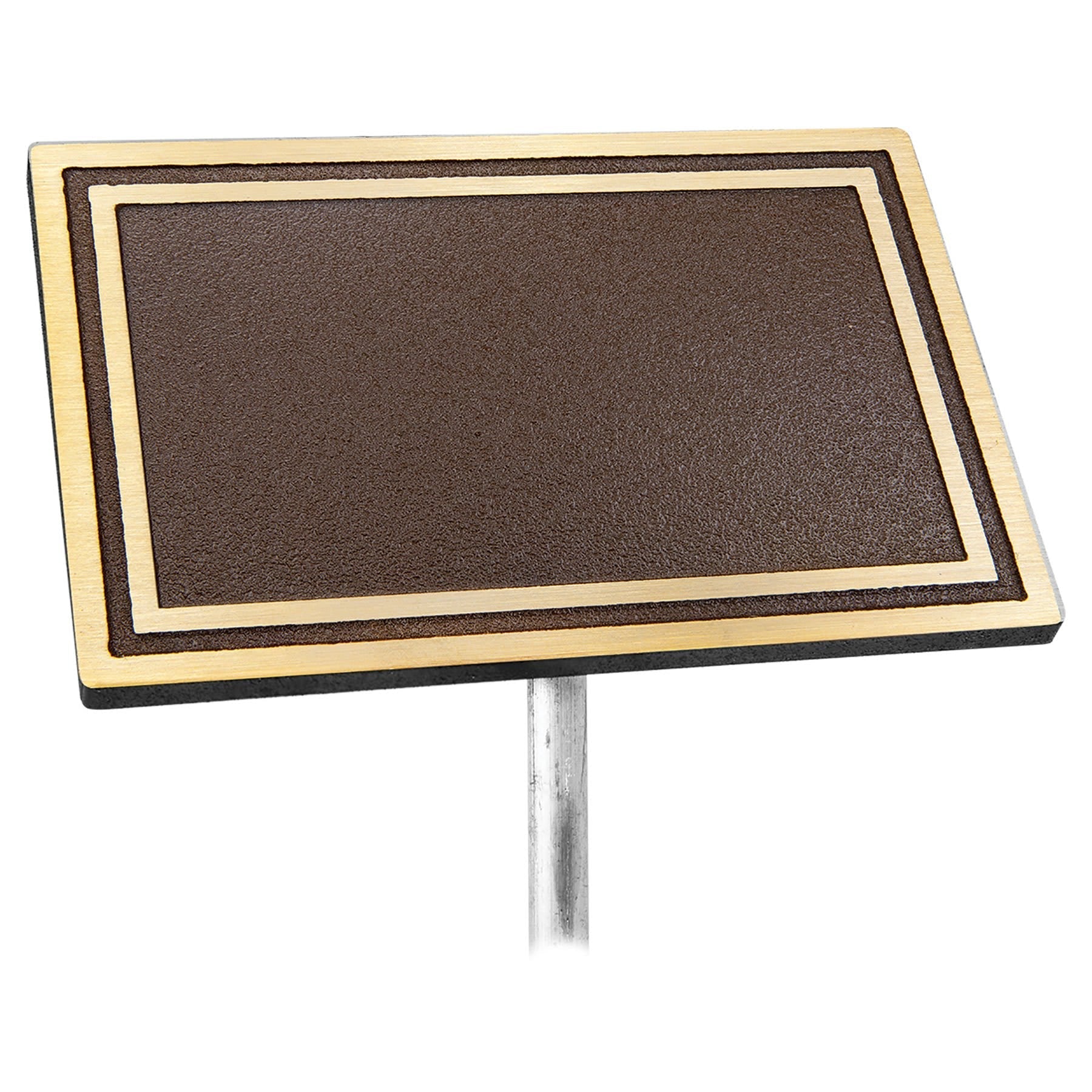 Cast Aluminum Signs & Plaques – Indoor and Outdoor Displays Bronze/Brushed Gold / With Ground Rod / 6" x 4"
