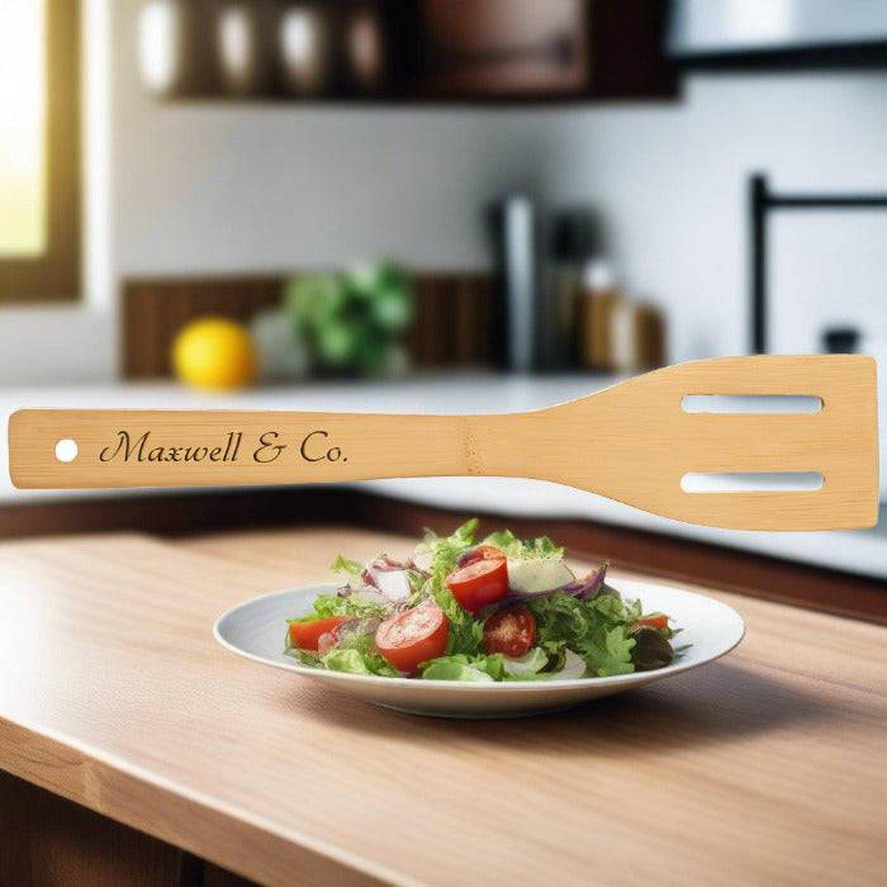 Personalized Bamboo Kitchen Utensils - Ideal Gift for Cooking Enthusiasts Spatula / 12" / Bamboo