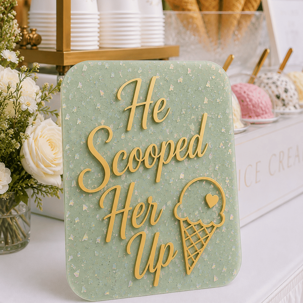 Custom Designed and Laser Cut Acrylic Wedding Table Sign