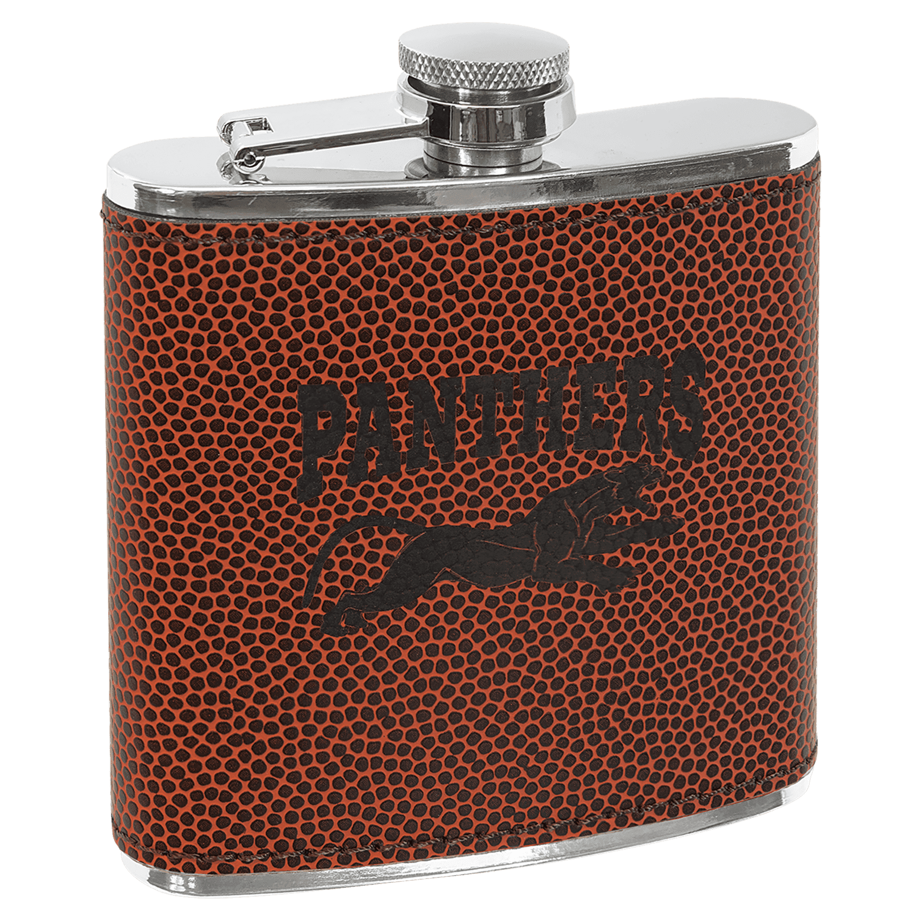 Custom Engraved 6 oz Flasks – Football Leatherette