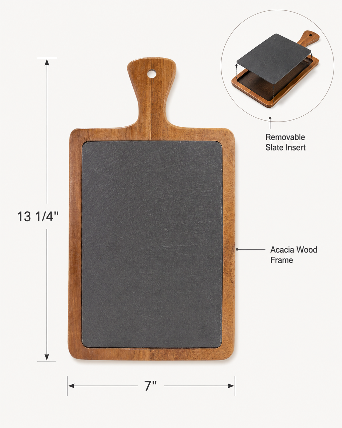 Custom Engraved Acacia Charcuterie Board 13.25 in x 7 in