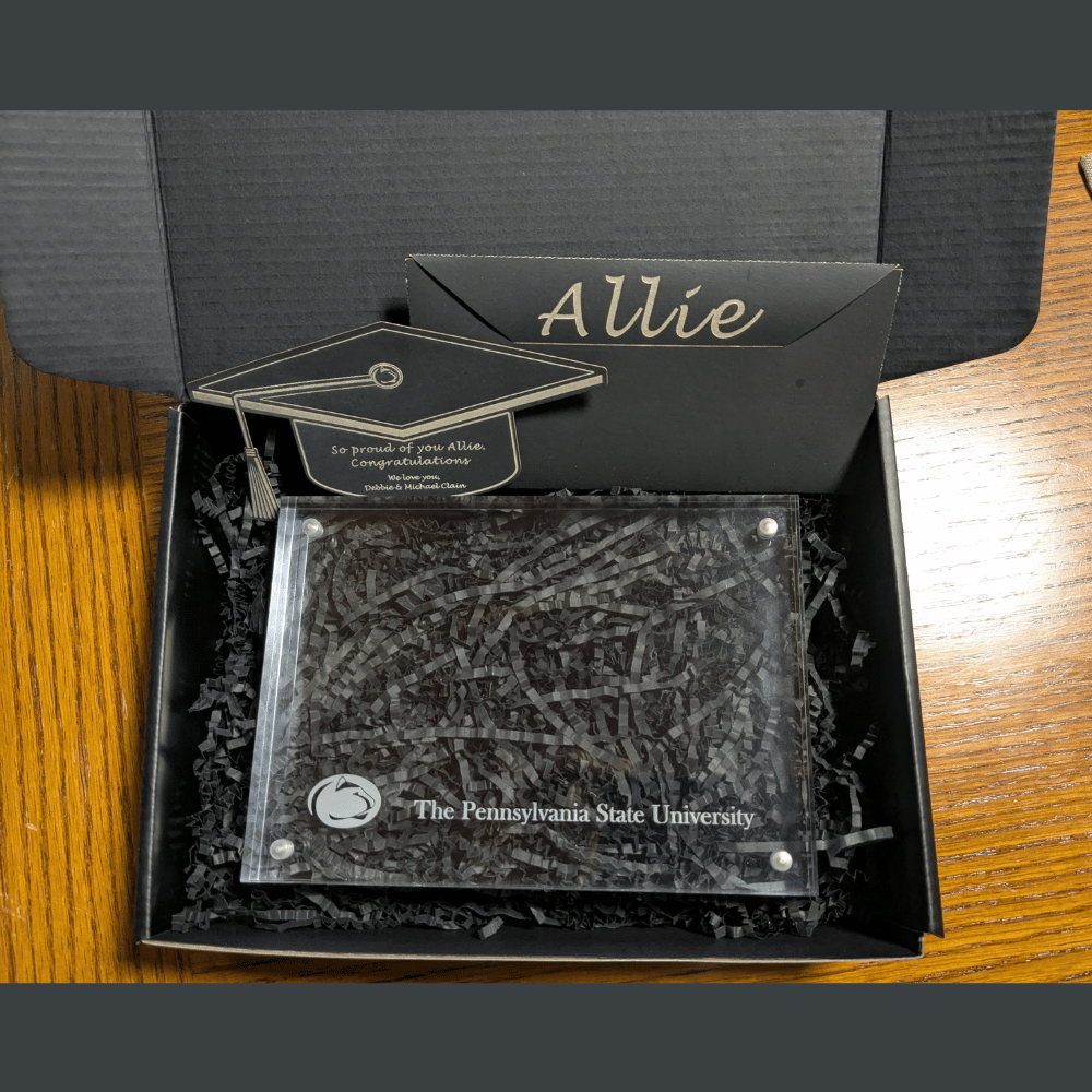 Custom Engraved Recognition Gift with Laser Cut Gift Card