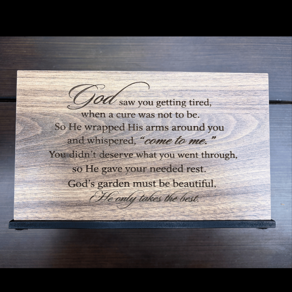 Custom Laser Engraved Wood Memorial Plaque