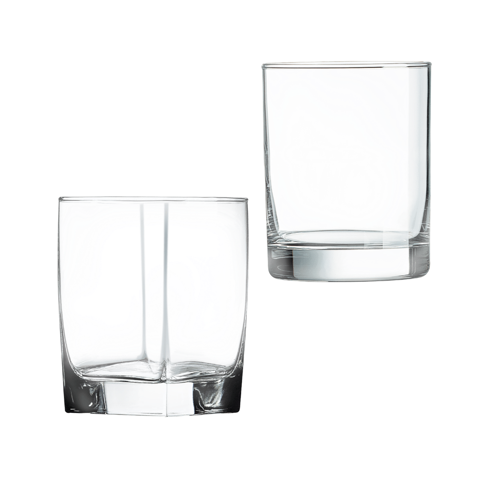 Custom Engraved Double Old Fashioned Glass – Square & Rounded Styles Square / Single Glass / 12 oz.