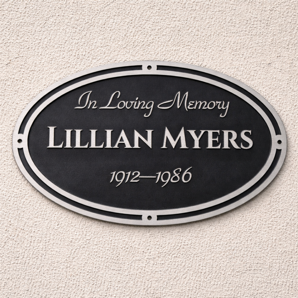 Engraved Cast Aluminum Indoor/Outdoor Memorial Signs & Markers