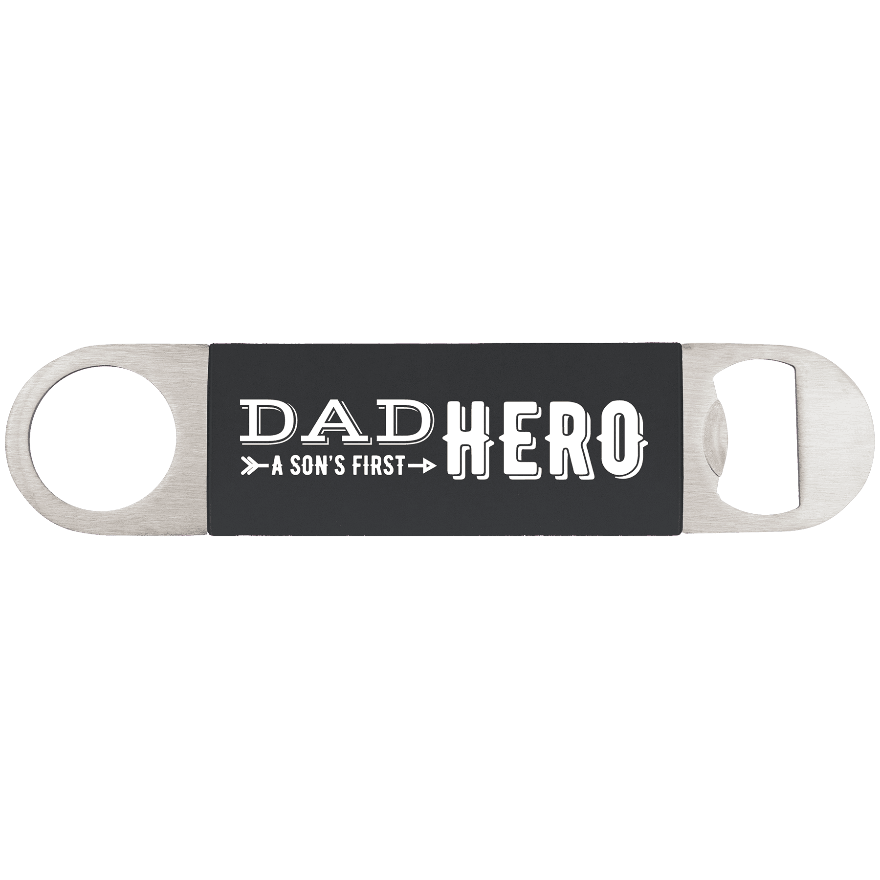 Personalized Bottle Openers - Extra Long Bar Style with Wide Ring Silicone / Black / 7" x 1 1/2"