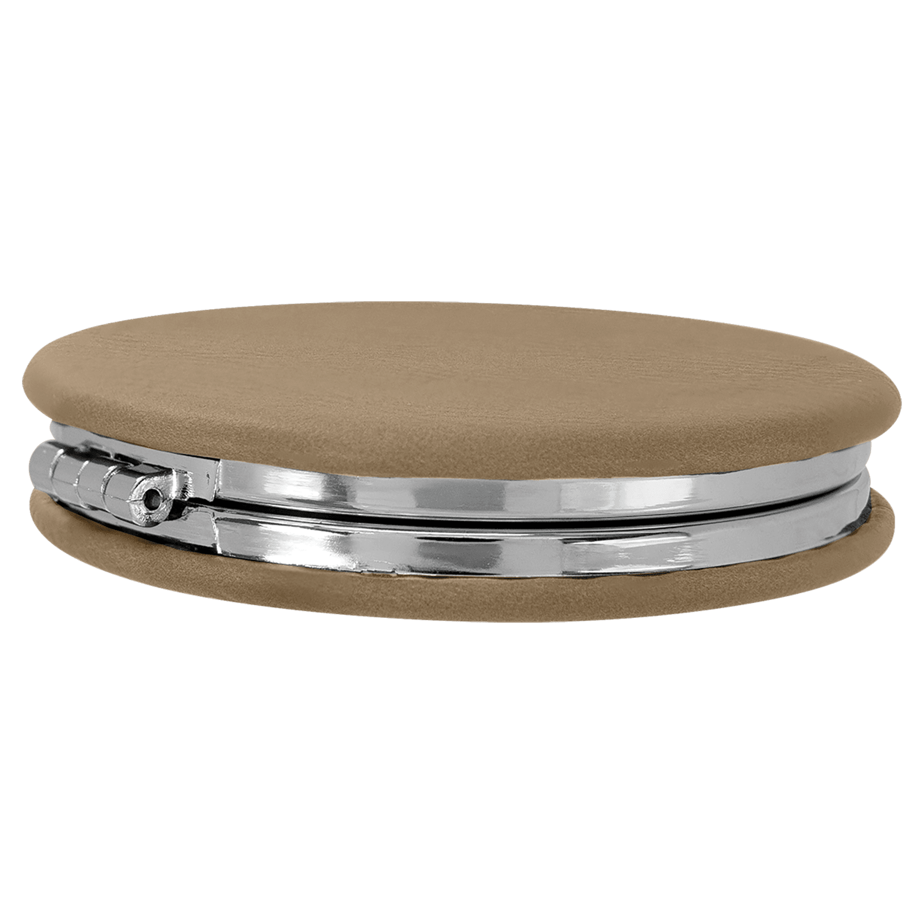 Personalized Compact Mirror With Magnifier in Leatherette Colors